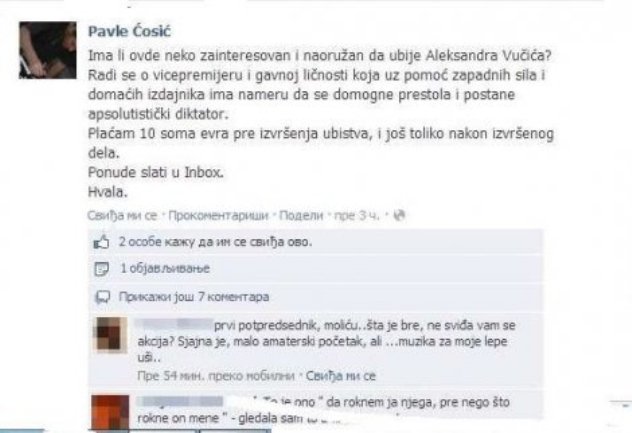 Uhapšen novinar koji je nudio 10.000 eura onome ko ubije Vučića i još toliko nakon ubistva!