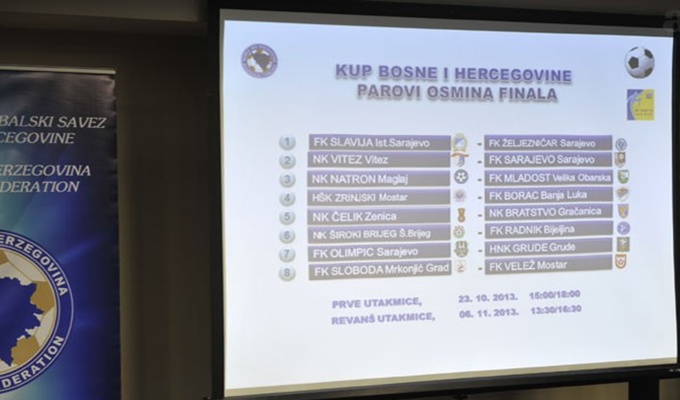 Obavljen žrijeb osmine finala nogometnog Kupa Bosne i Hercegovine