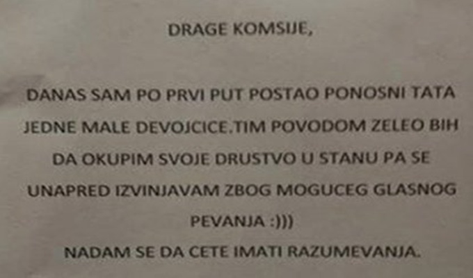 Zanimljiva poruka komšijama (FOTO)