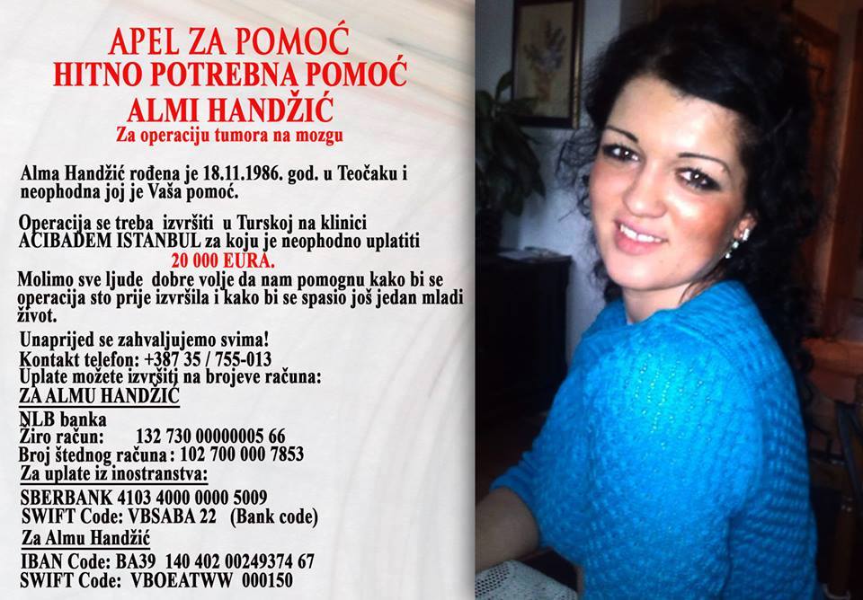 Pomozimo Almi Handžić iz Teočaka da dobije životnu bitku