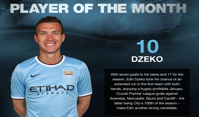 Edin Džeko nominiran za igrača mjeseca Manchester Cityja