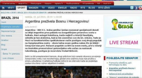 Mediji u regiji: Argentina preživjela BiH!