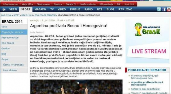 Mediji u regiji: Argentina preživjela BiH!